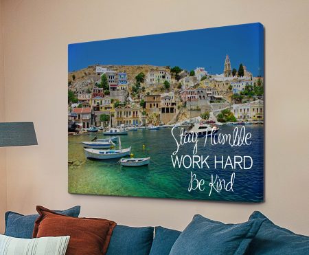 Stay Humble motivational canvas with understated contemporary lettering