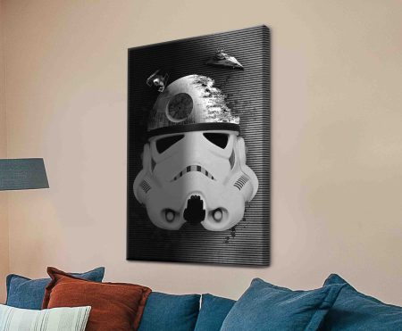 Canvas print of a Death Star trooper Star Wars scene, cinematic mood for a Perth lounge