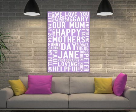 Personalised canvas: The Story of Mum with bespoke names and dates printed in our Australian studio