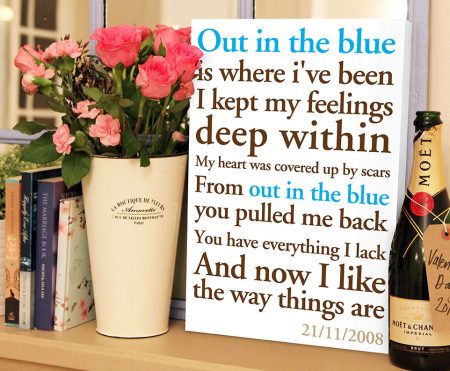 Personalised poem word art, cherished verses set in elegant flowing lettering