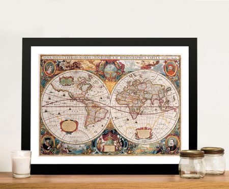 Henricus Hondius 1630 wall art print, contemporary statement artwork