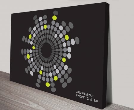 Jason Mraz Won't Give Up canvas wall art, concert poster typography