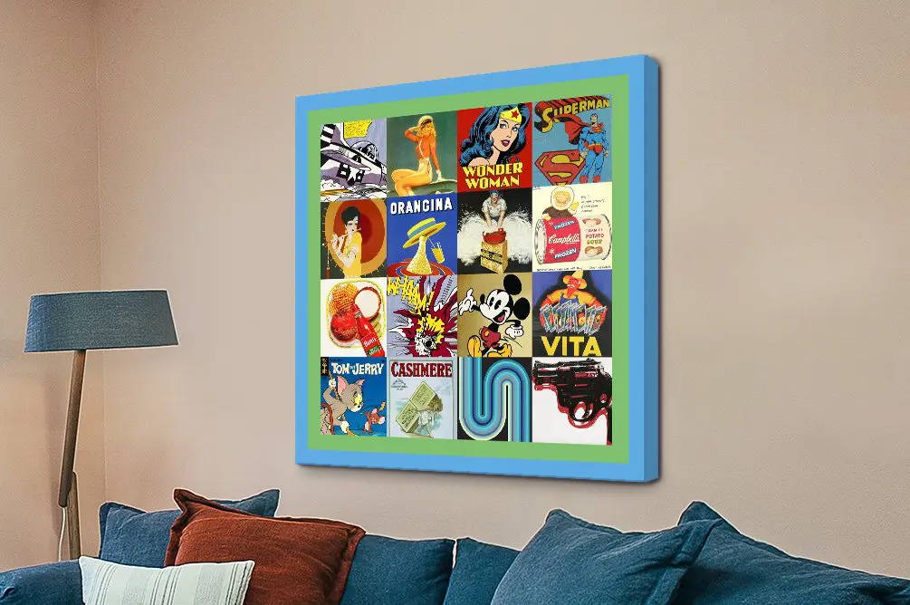 Retro Pop Art Collage Print on Canvas | Canvas Prints Perth