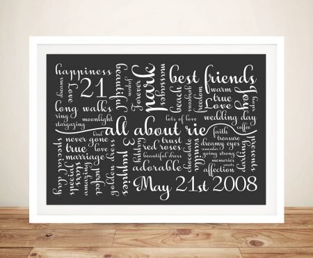 Personalised calligraphy word art canvas, elegant neutral palette for a hallway
