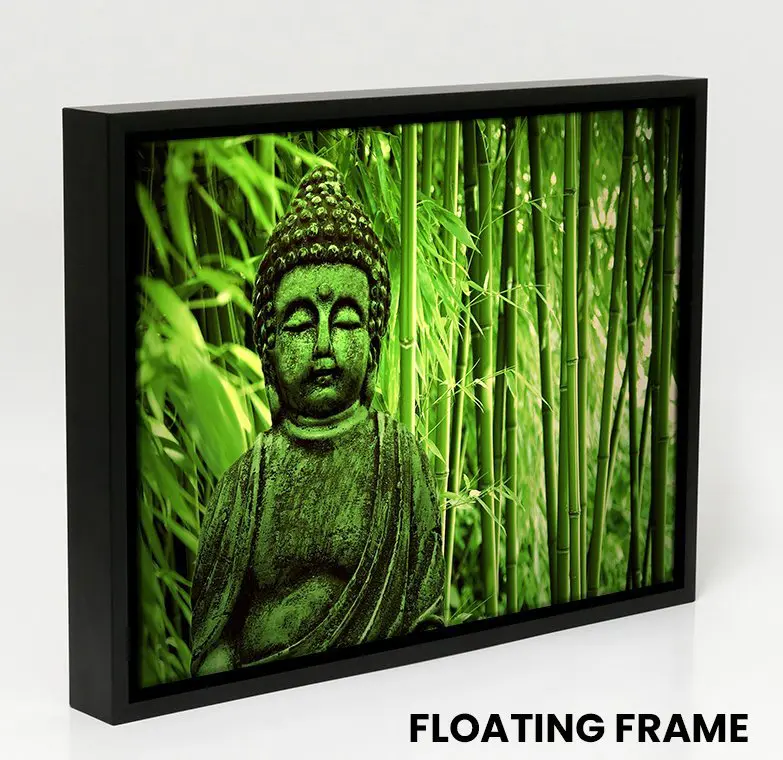 Floating Frame Canvas Print Shadow Gap Box Frame Floating frame canvas print with shadow gap frame detail and modern box frame finish