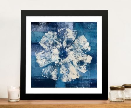 Canvas print of Ocean Bloom coral, soft aqua palette for a coastal bathroom