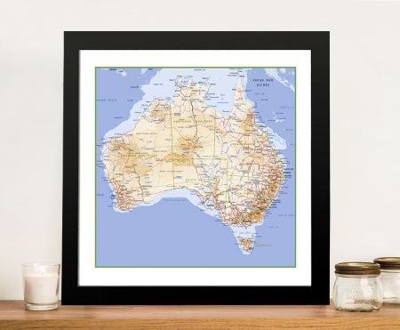Australia Topographical Map art print, designer statement artwork