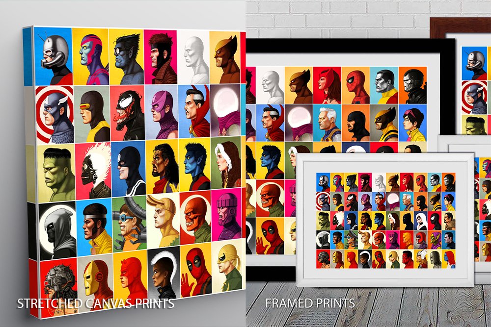 All Marvel Characters Pop Art | Canvas Prints Perth