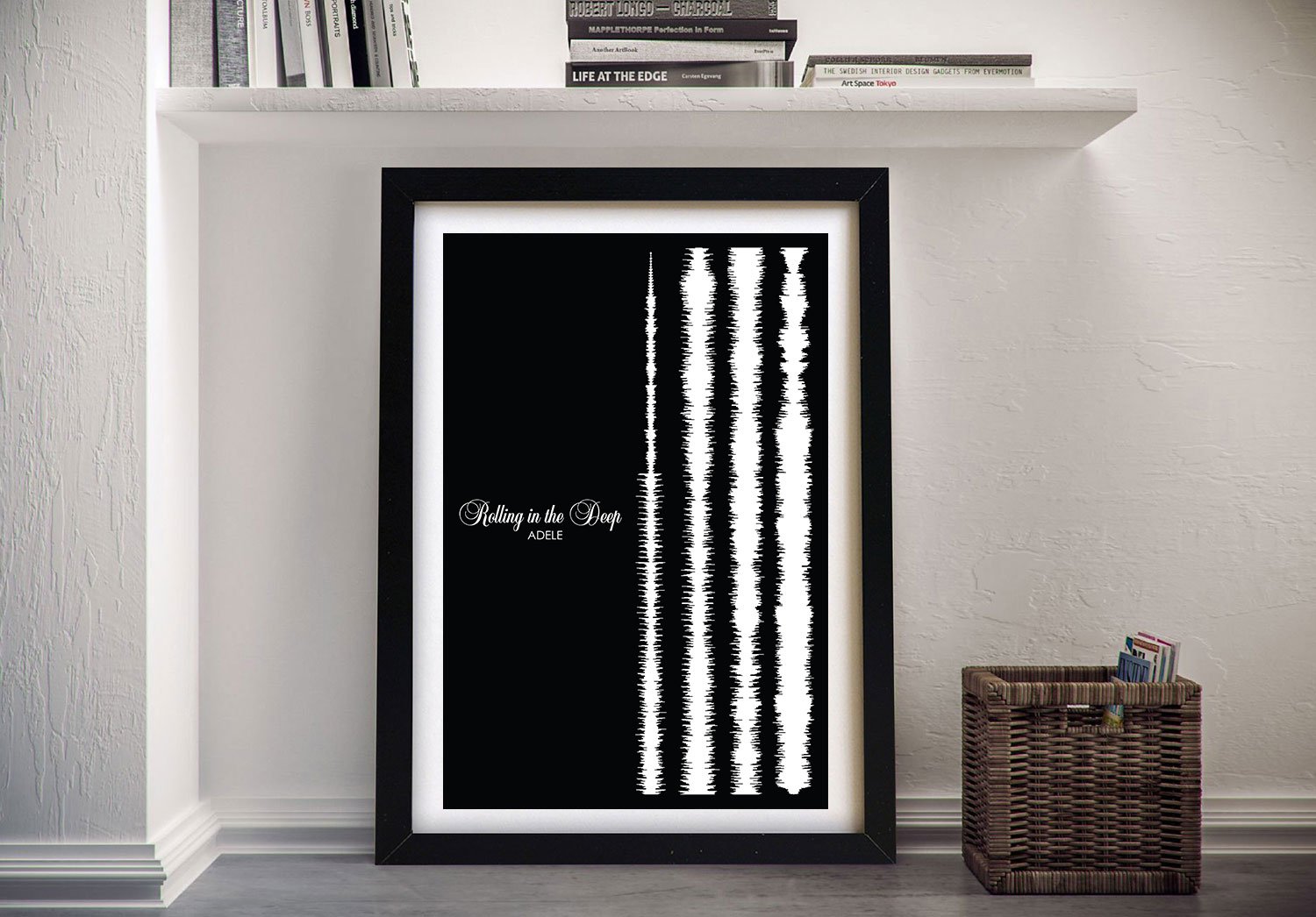 Rolling Deep Soundwave framed print, concert poster typography