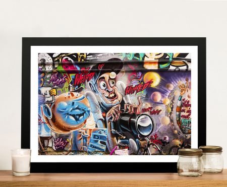 Framed print of Wicked Weird Graffiti street art