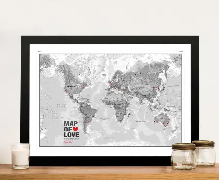 Atlantas Push Pin World Map Canvas Wall Art