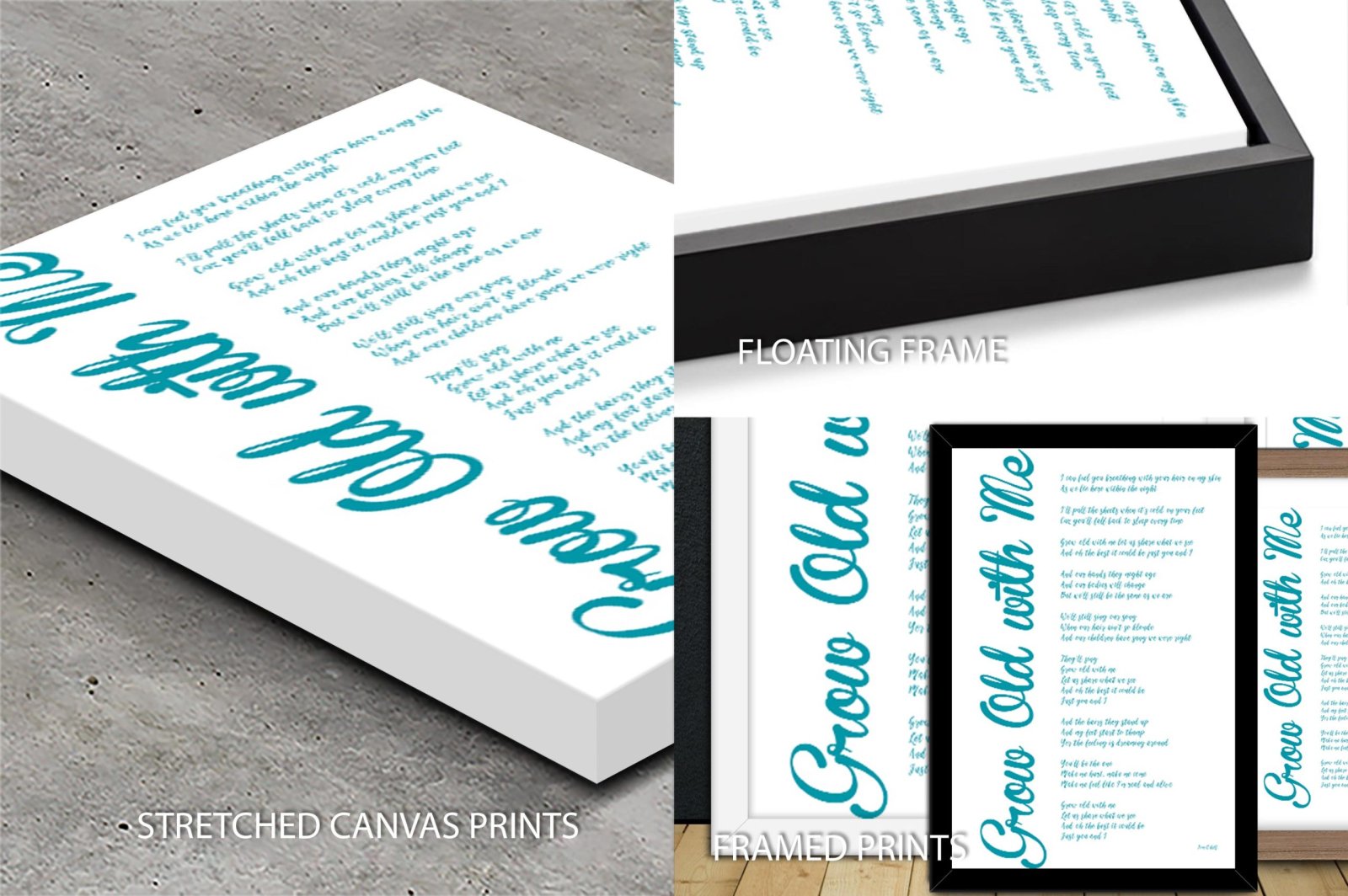 Grow Old With Me word art with romantic elegant typography