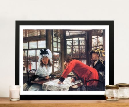 An Interesting Story by James Tissot, elegant Victorian figures in richly detailed dress