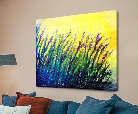 Button Grass canvas - minimal abstract art by Linda Callaghan, modern and gallery-ready
