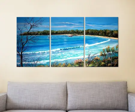 Beach View Linda Callaghan Triptych Canvas Art