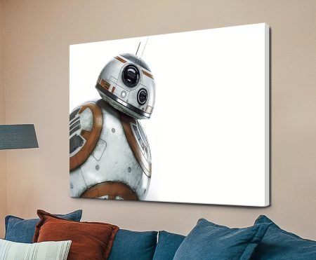 BB-8 Star Wars droid art with bright orange and white detail
