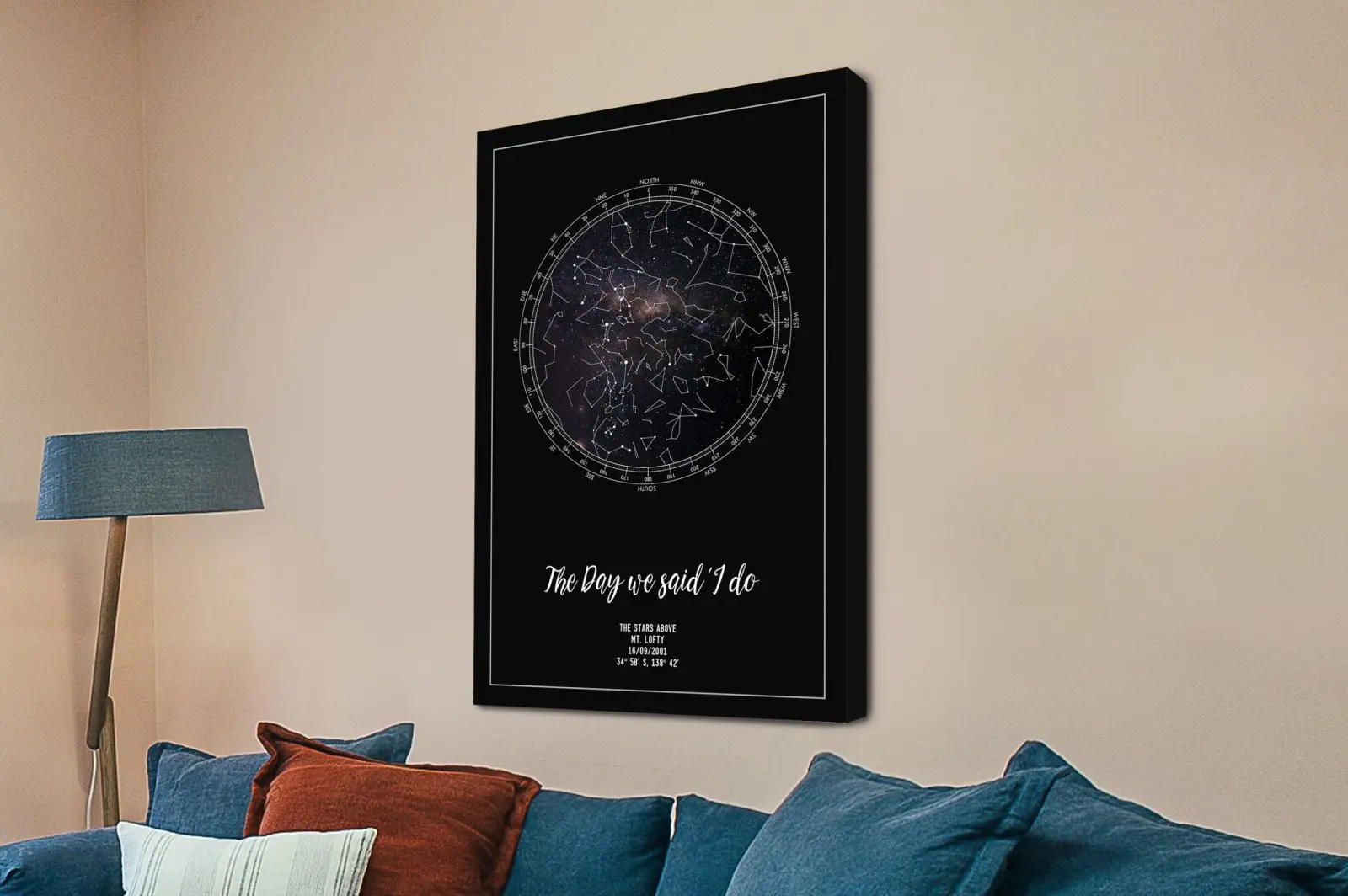 Custom Night Sky Star Map Canvas Art