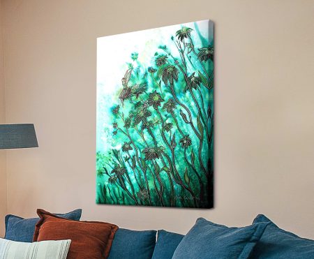 Fairy Flowers by Linda Callaghan on canvas - bold, contemporary abstract and hand-stretched