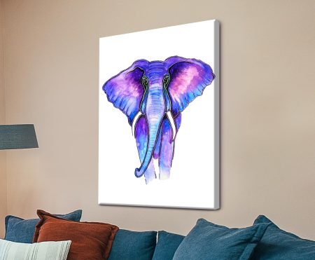 bold contemporary artwork - The Unforgettable Elephant, printed as a contemporary canvas