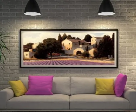 Panoramic framed print of Lavender Fields I, soft purple tones for a calm WA room