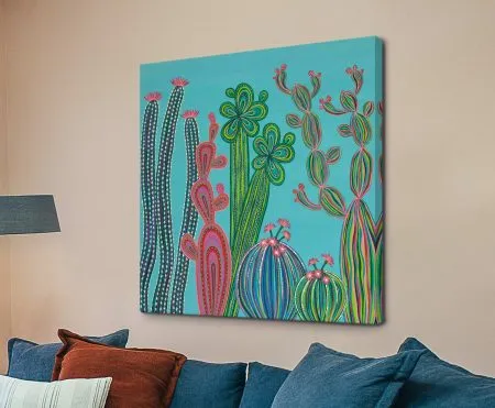 Cactus Party No.4 (Lisa Frances Judd) - abstract wall art, a modern contemporary abstract print on canvas
