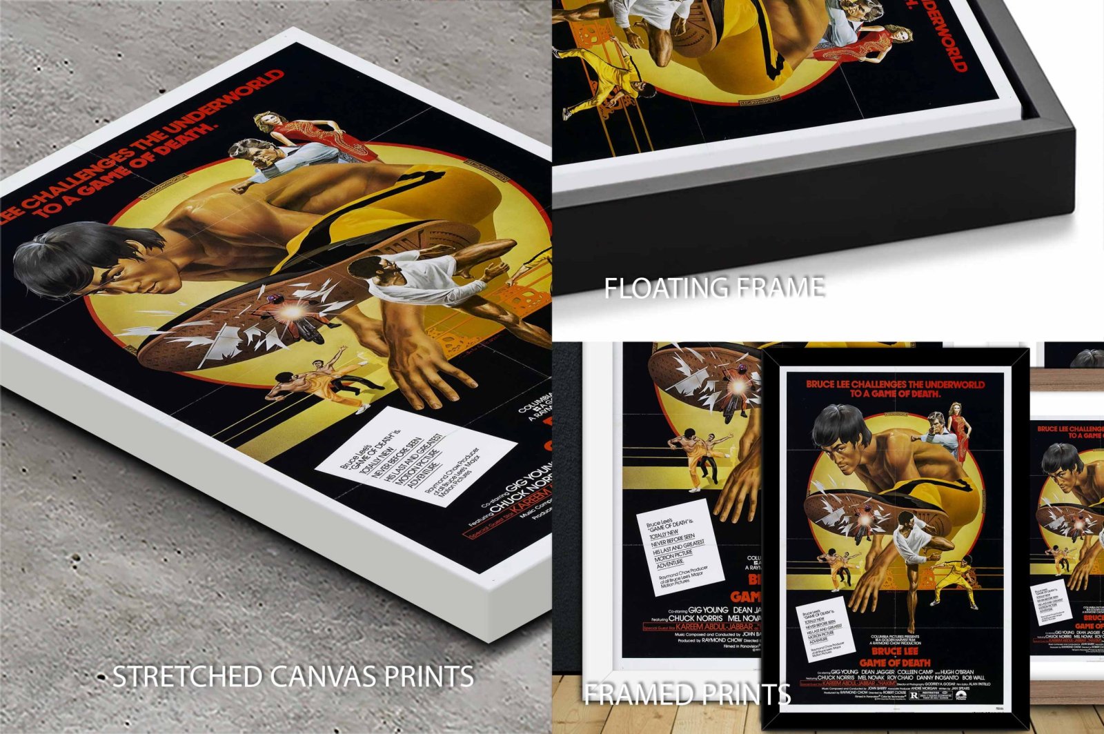 Game of Death poster with bold retro martial-arts film styling