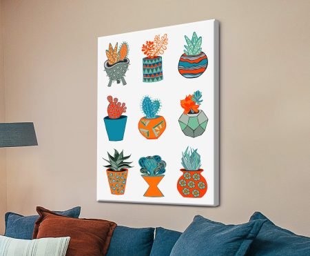 Succulent Mad No.1 canvas | statement abstract piece, modern edition for art lovers