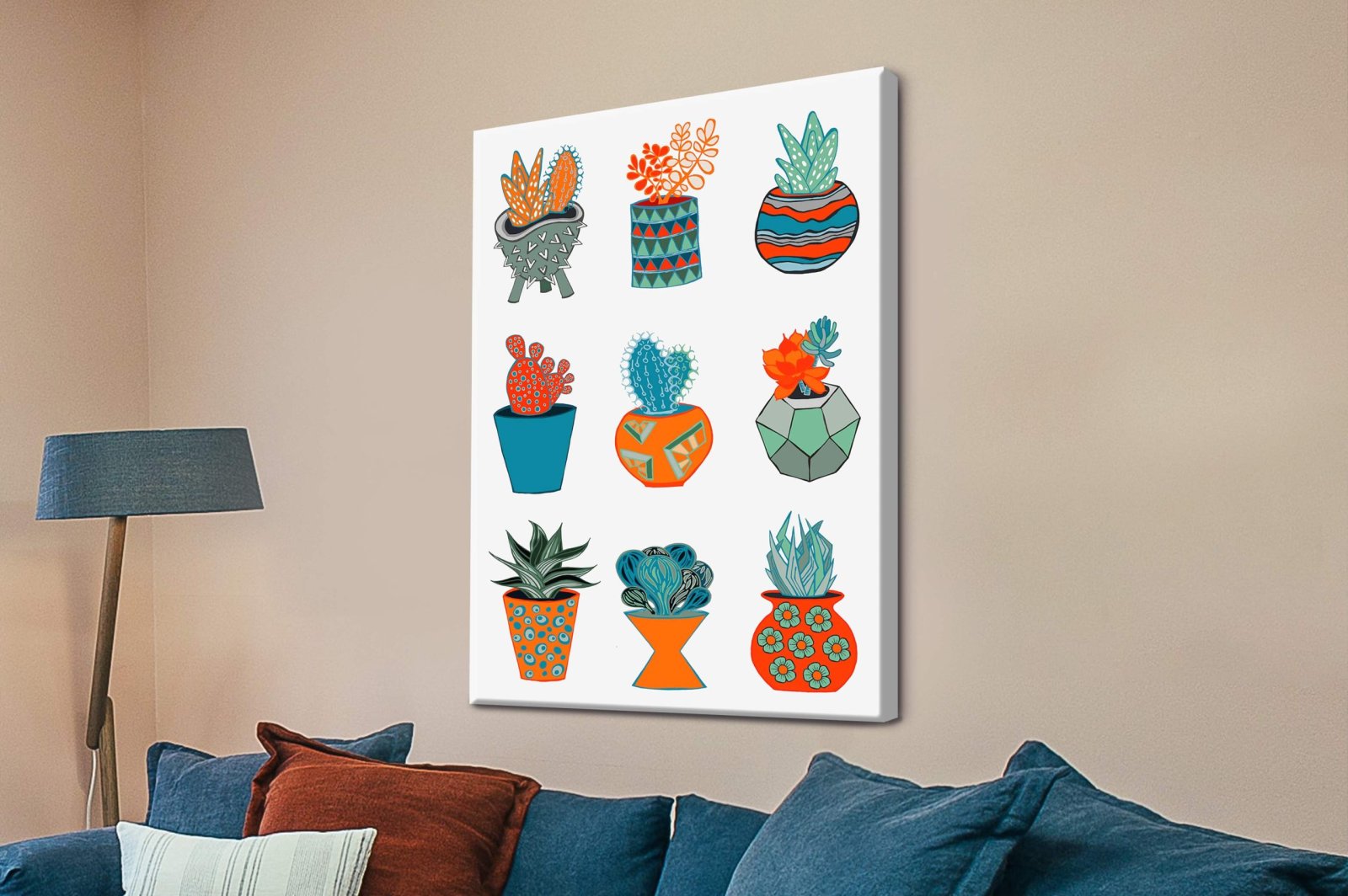 Succulent Mad No.1 canvas | statement abstract piece, modern edition for art lovers