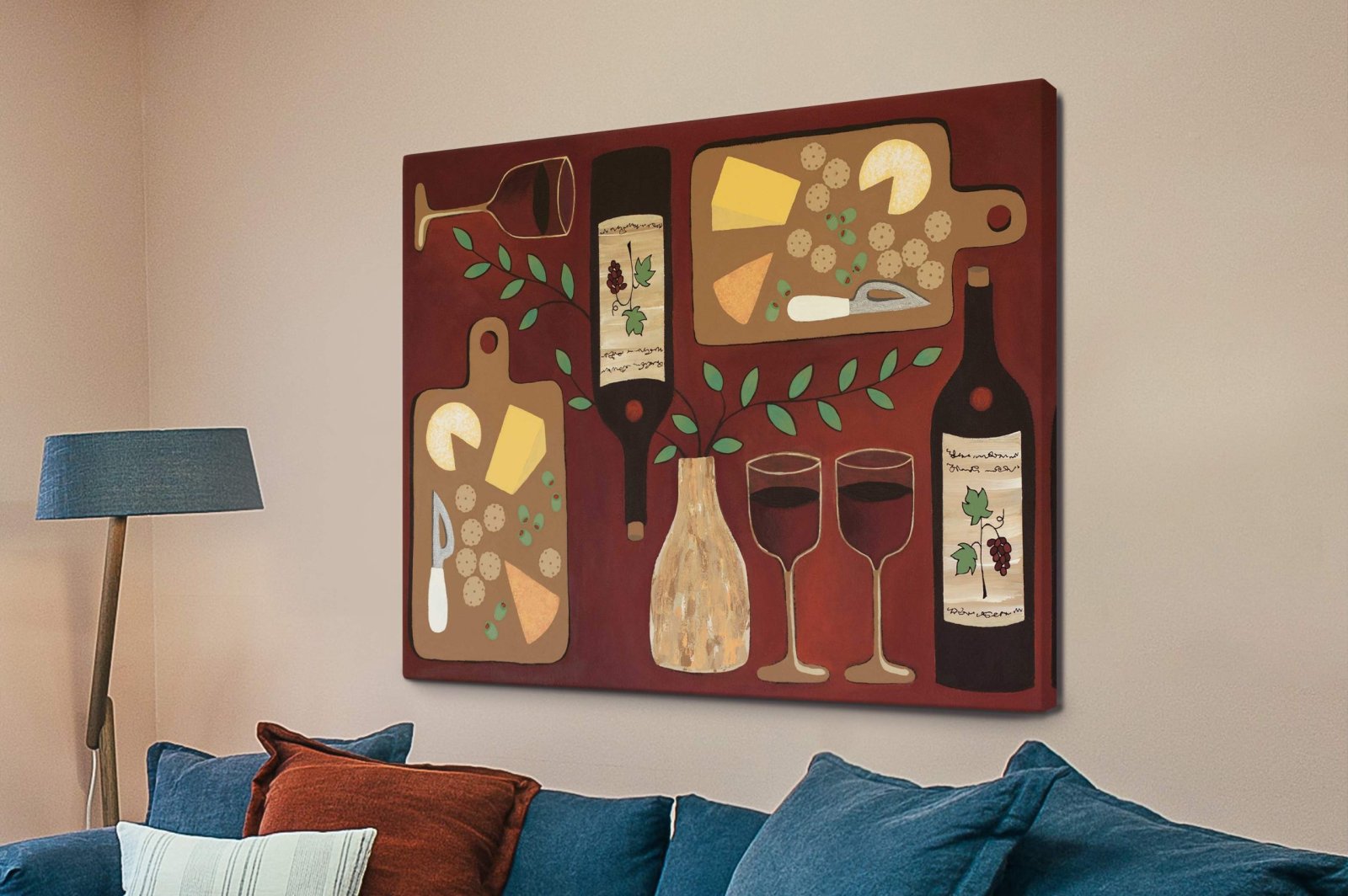 modern abstract print featuring Wine O'Clock by Lisa Frances Judd - minimal contemporary abstract canvas