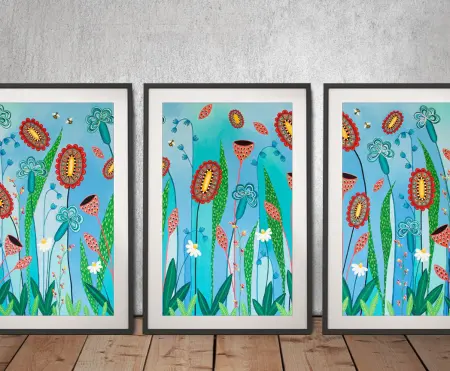 Blooming Abundance Triptych Canvas Art Set