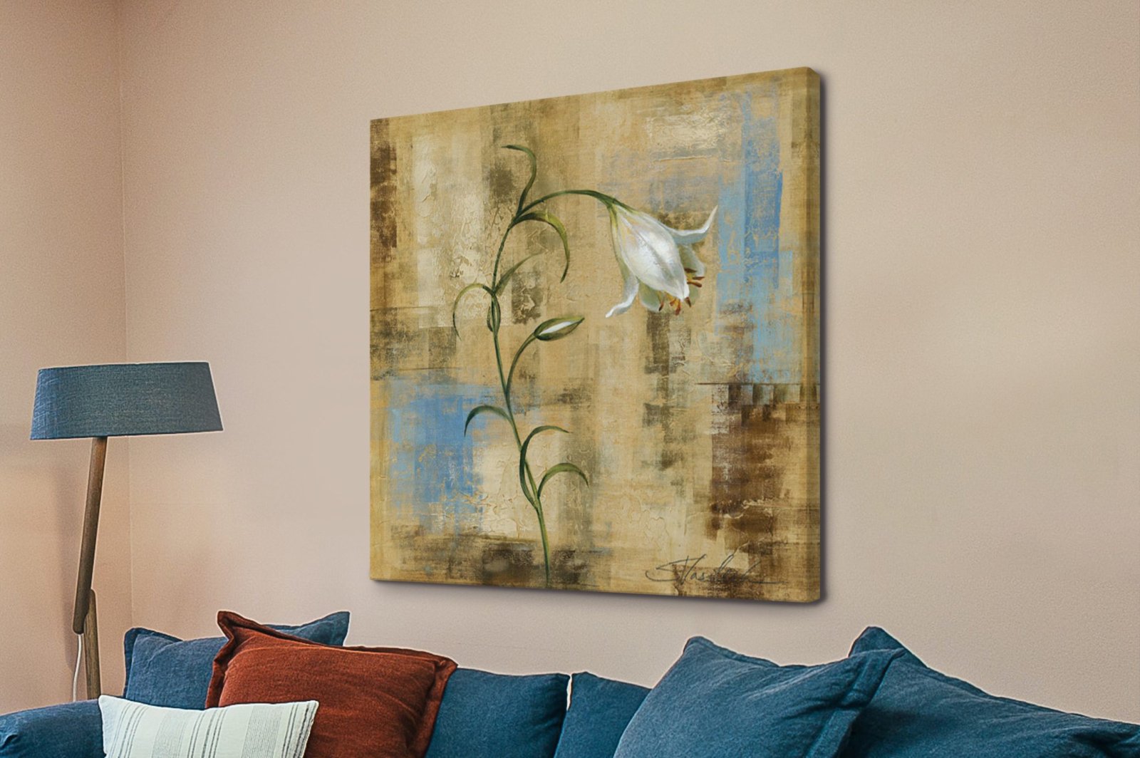 modern abstract | Graceful Flower, Silvia Vassileva - geometric canvas, striking and ready to hang