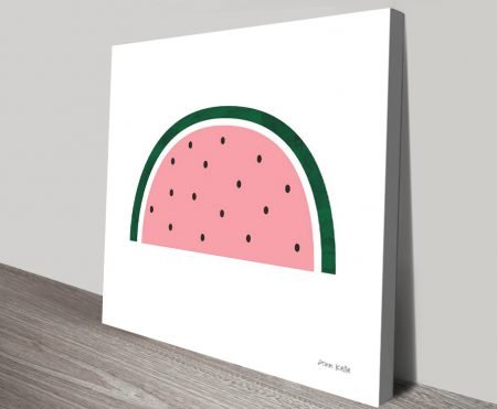 Watermelon print in fresh cheerful pink and green fruity tones