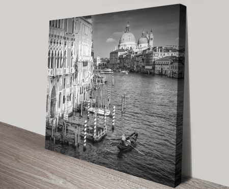 Venice Canal Grande artwork in warm golden waterside tones