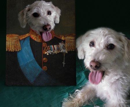 The Tsar personalised pet portrait canvas in imperial tones for a characterful wall