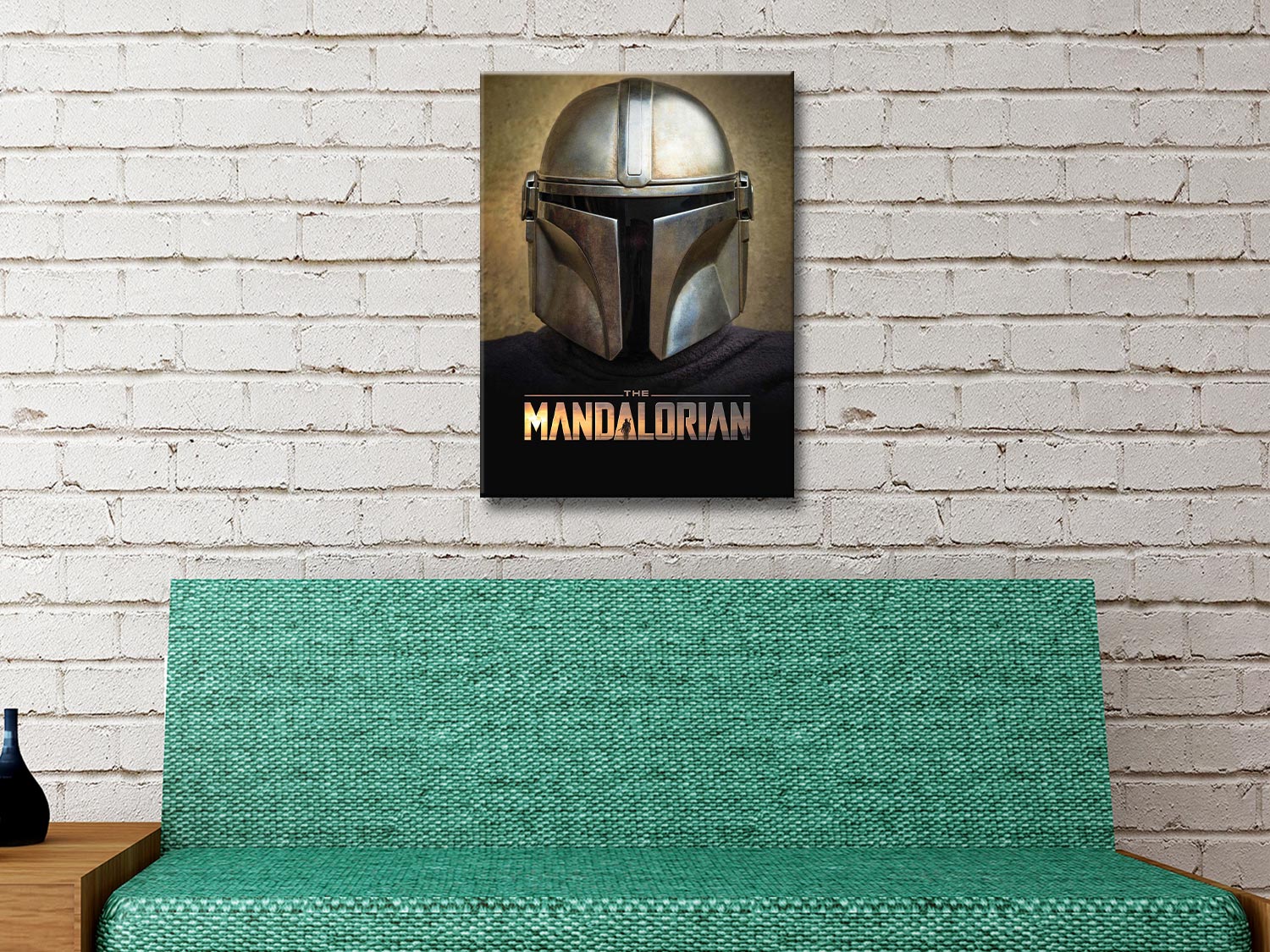 The Mandalorian Helmet Poster Star Wars Canvas Print Perth