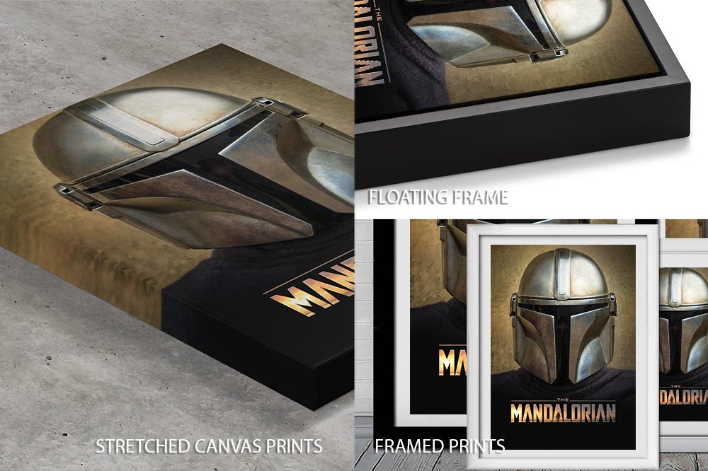 The Mandalorian Helmet Poster Star Wars Canvas Print Perth