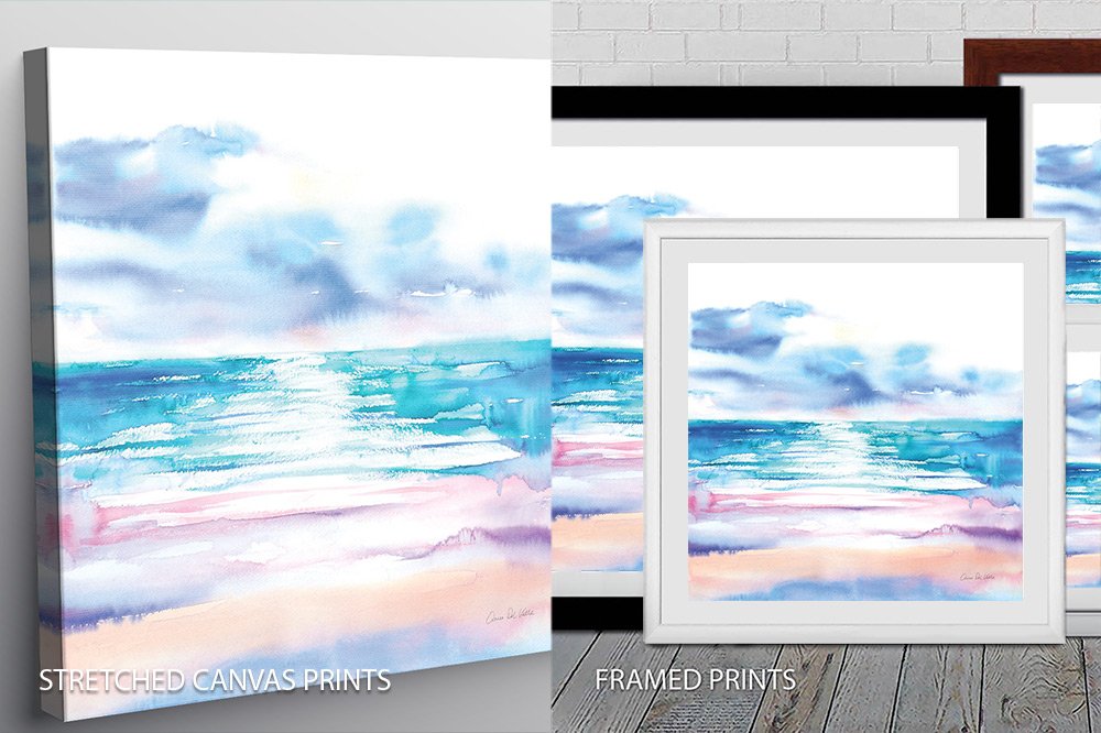 Canvas print of a Turquoise Sea, bright aqua coastal tones for a Perth bathroom