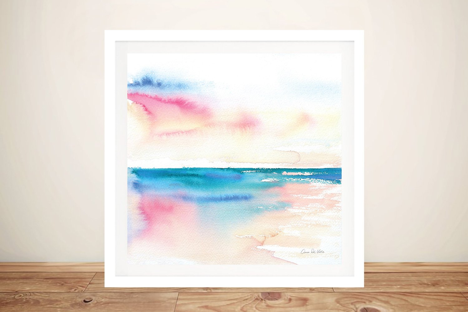 Framed print of Vivid Coast watercolour seascape