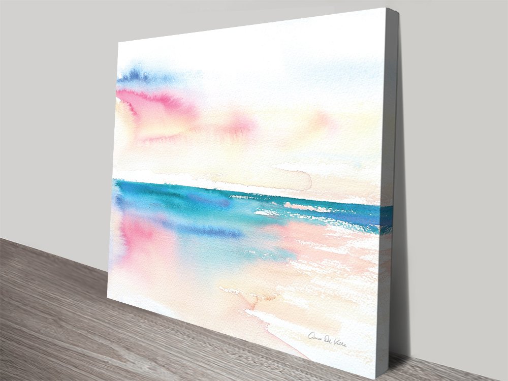 Canvas print of Vivid Coast watercolour seascape