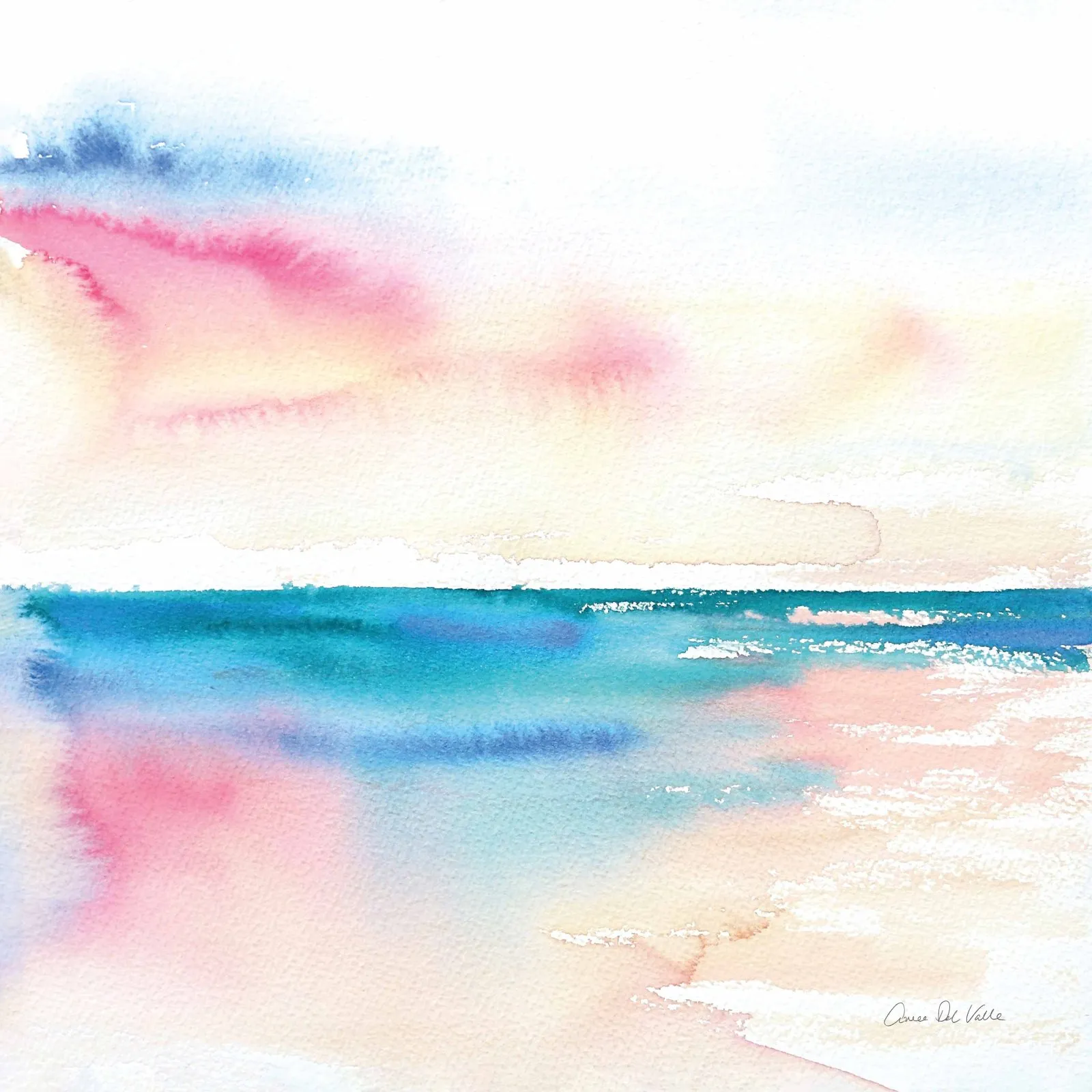 Canvas print of a vivid coastal seascape, bright relaxed mood for a Perth bedroom