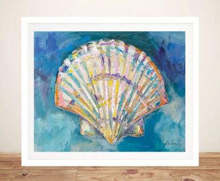 Framed print of Scallop Shell coastal still life