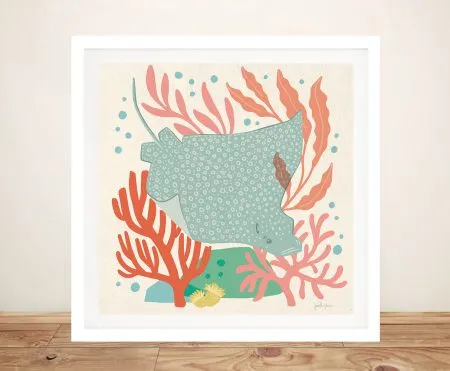 Framed print of Under the Sea IV stingray scene