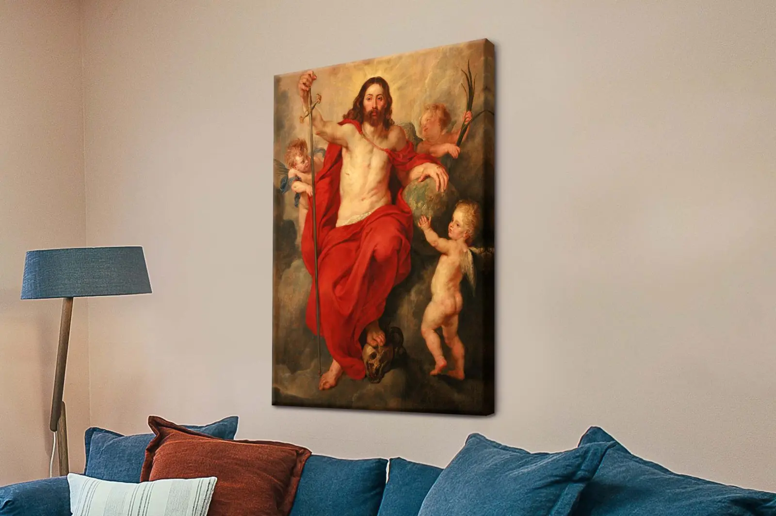 Christ Triumphing Over Death Sin Peter canvas wall art, spiritual reflection artwork