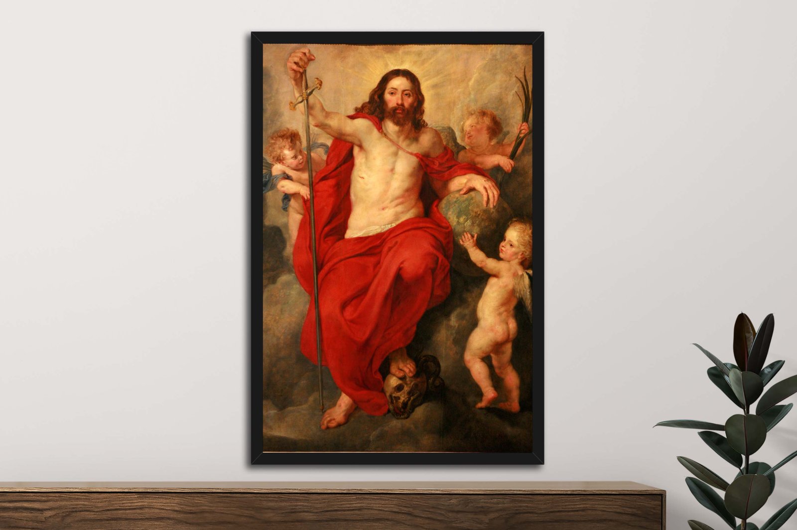 Christ Triumphing Over Death Sin Peter canvas print, uplifting scripture artwork