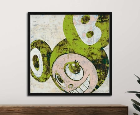 And Then Framed Murakami Art in Green