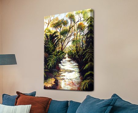 Katoomba Creek by Linda Callaghan with a tranquil waterway among lush Blue Mountains bushland