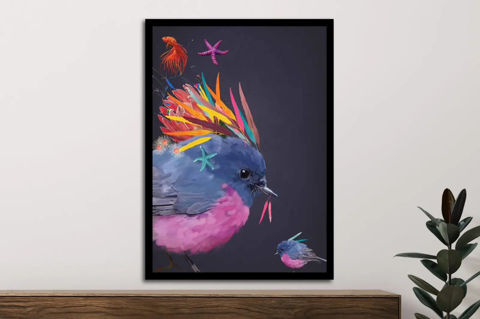 Abstract Robins Colourful Contemporary Art | Framed Canvas Prints Perth