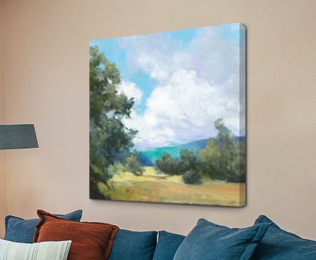 Hedgerow I landscape canvas print of a countryside hedgerow
