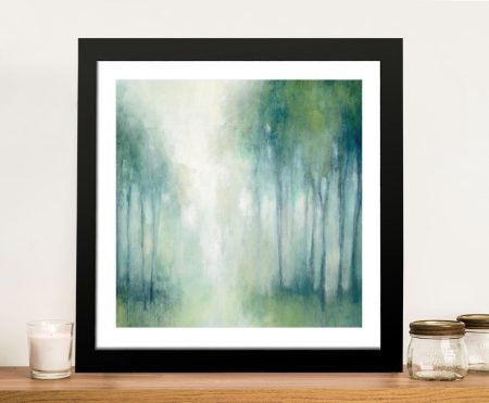 Framed print of a forest walkway