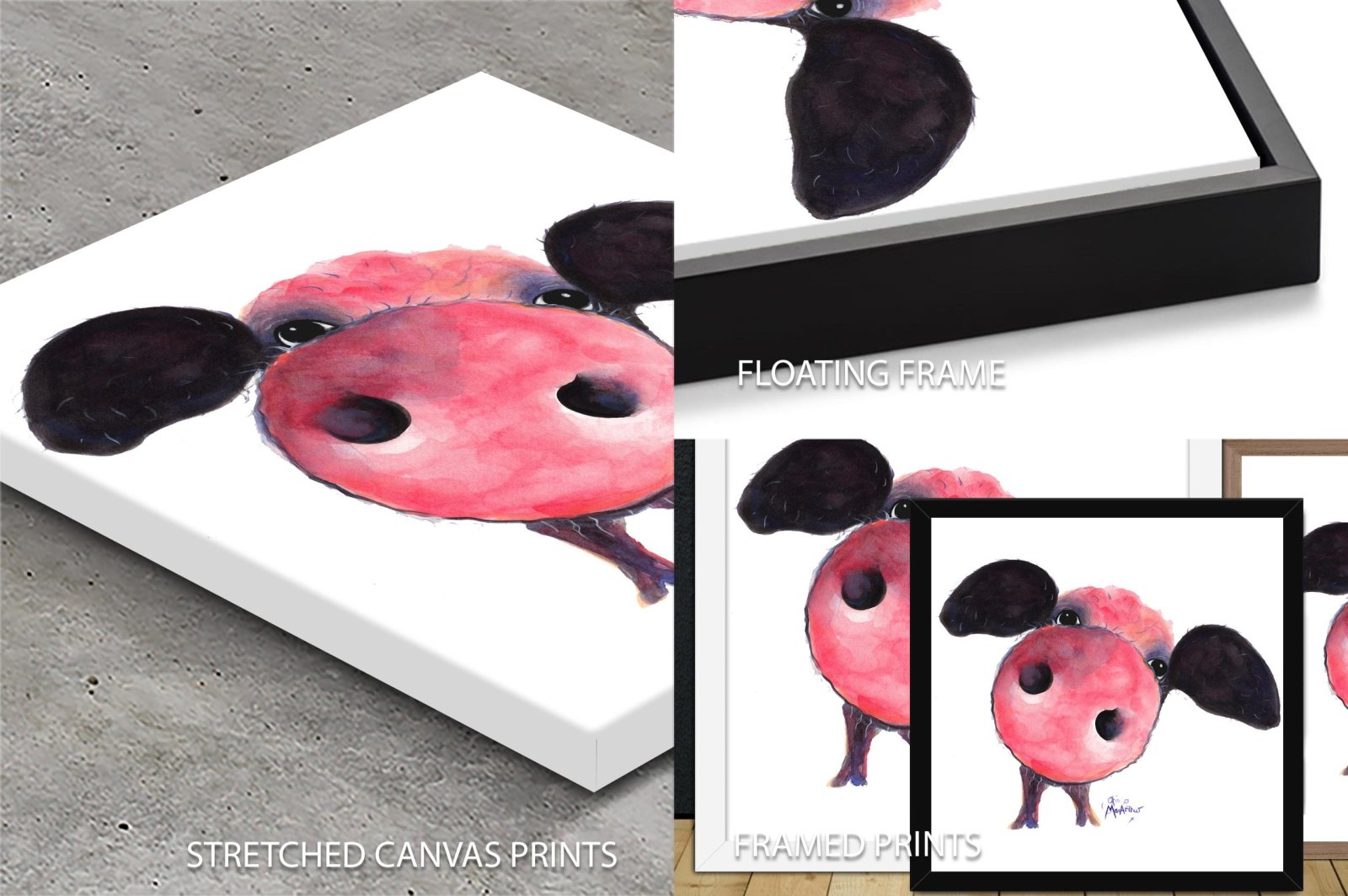 Clarence the pig by Shirley MacArthur, soft earthy browns of a friendly farmyard subject
